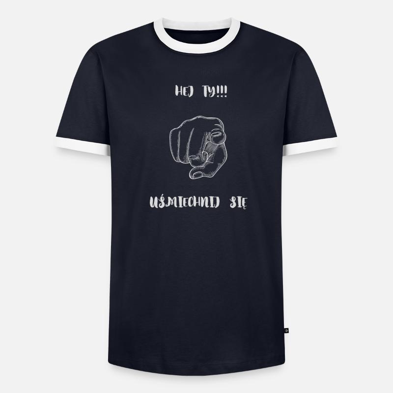 Hey, lächle. - Männer Kontrast-T-Shirt - undefined