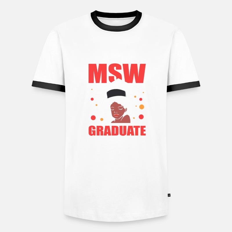 Master Studium Abschlussfeier Afro Männer Kontrast-T-Shirt