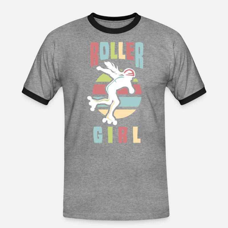 Rollerskate Rollerskating Skating Rollerblades - Männer Kontrast-T-Shirt - Grau meliert/Schwarz