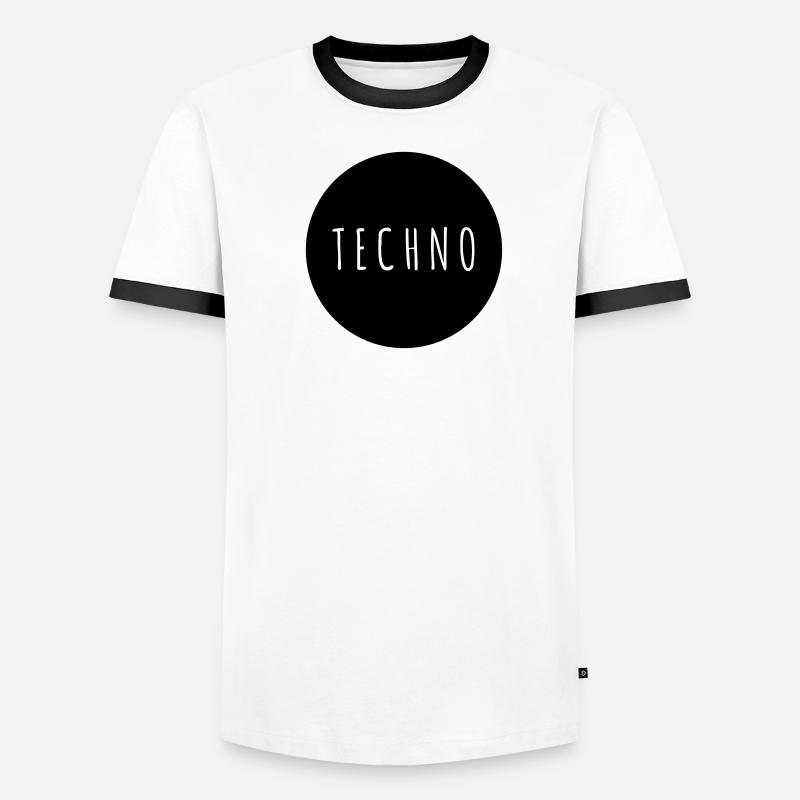 Techno Kreis Männer Kontrast-T-Shirt
