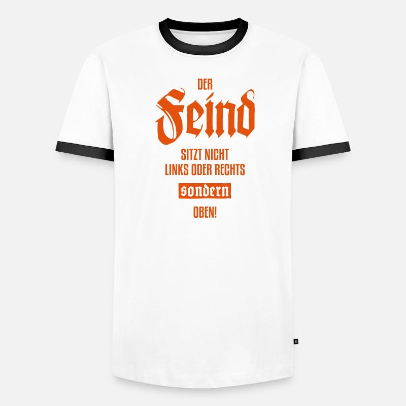 Nicht links oder rechtes Männer Kontrast-T-Shirt