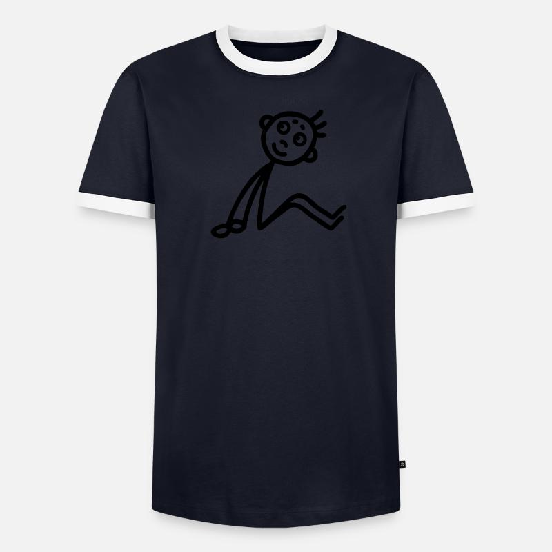 Männchen sitzend Männer Kontrast-T-Shirt