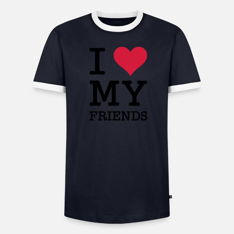 J'aime mes amis T-shirt contrasté Homme