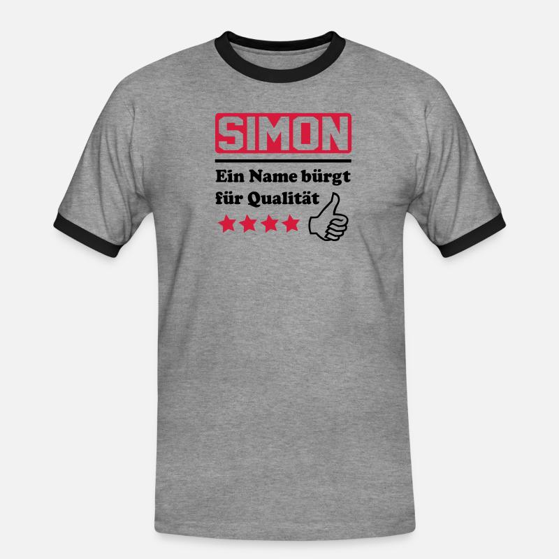 simon - Men's Ringer Shirt - heather grey/black