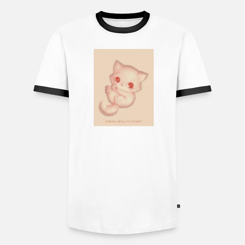 8bit Pixel chat mignon T-shirt contrasté Homme