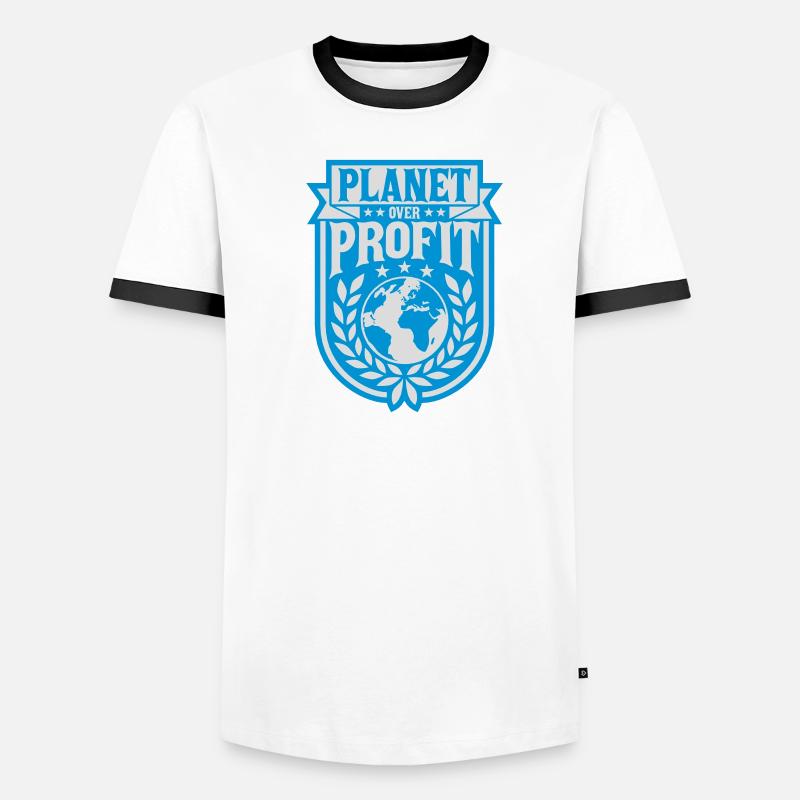 Planète sur le devis de profit T-shirt contrasté Homme