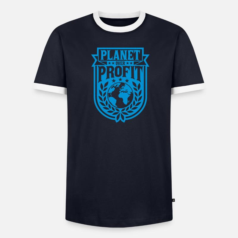 Planète sur le devis de profit T-shirt contrasté Homme