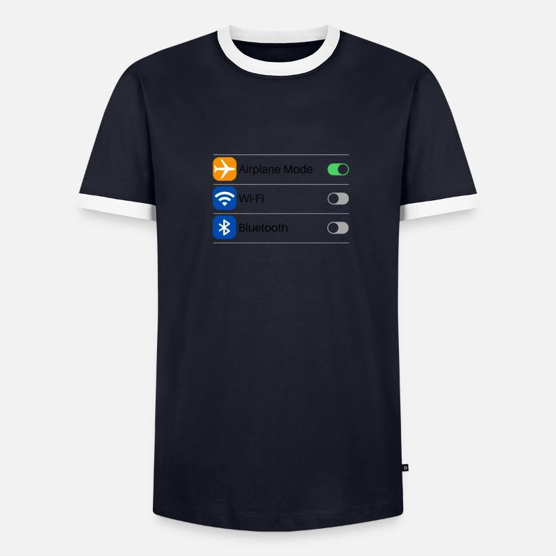 Flugmodus Einstellung Männer Kontrast-T-Shirt