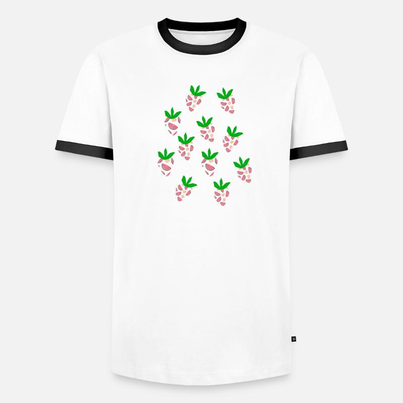 Melone oder Erdbeere? Männer Kontrast-T-Shirt