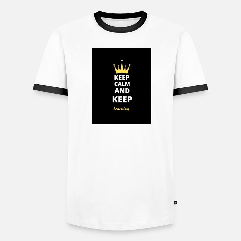 Keep Calm And Keep Learning T-Shirt Männer Kontrast-T-Shirt