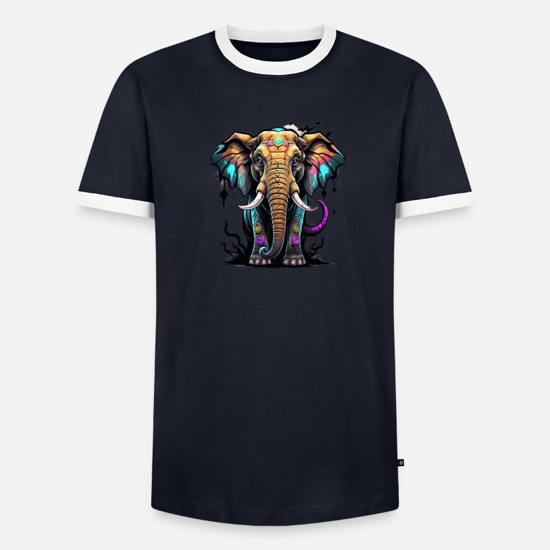 Graffiti éléphant T-shirt contrasté Homme