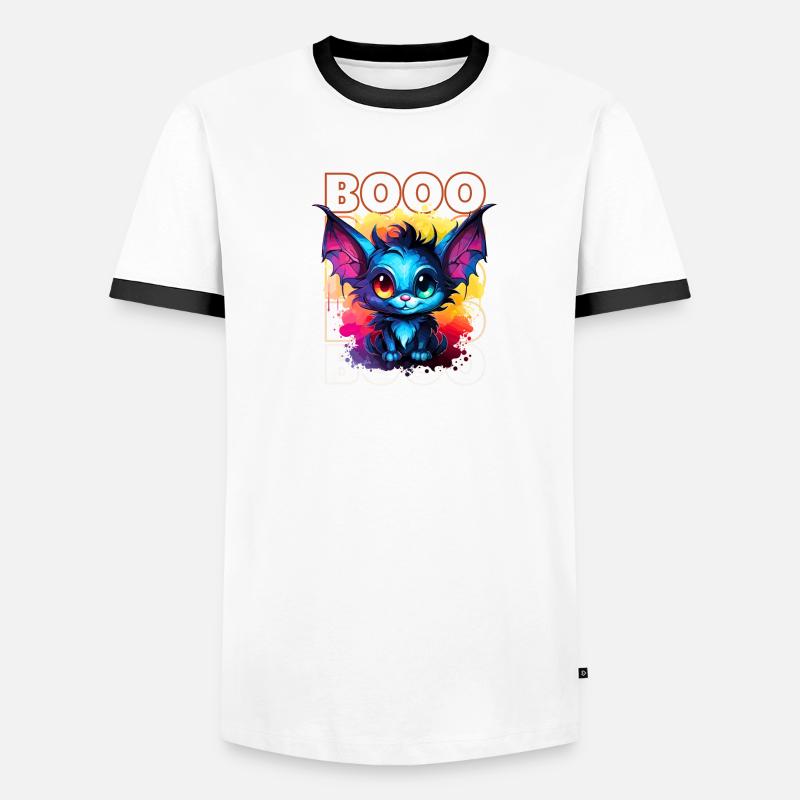 Chibi Swoop & Booo! Nighttime Flutter Tee! Men's Ringer Shirt