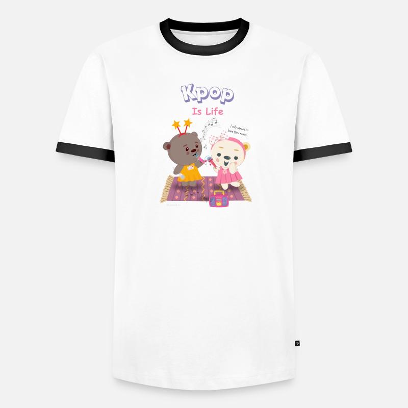 Lean & Loo Kpop Hemd Männer Kontrast-T-Shirt
