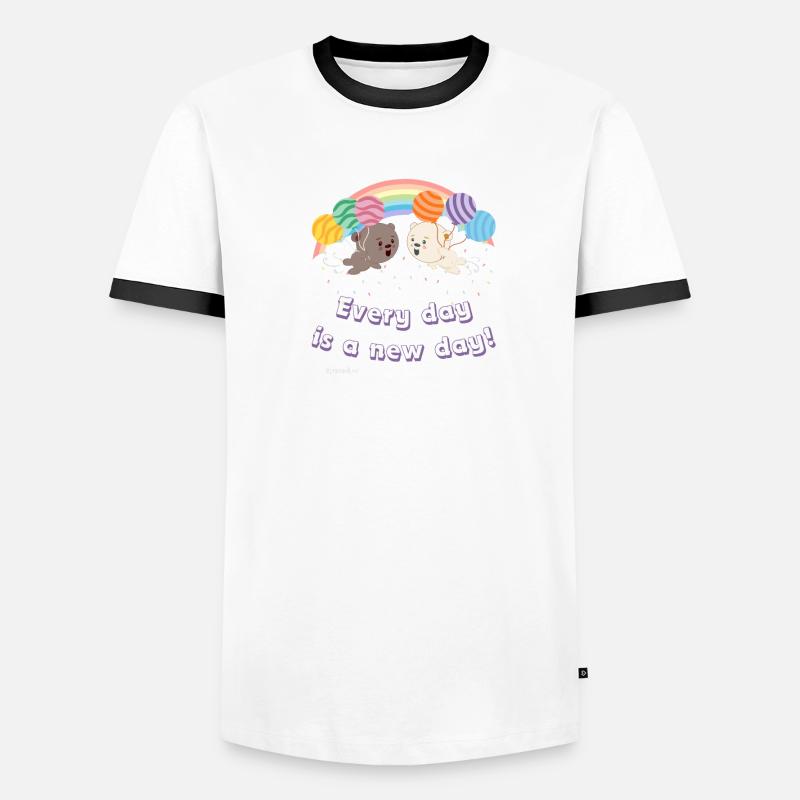 Lean & Loo Regenbogen-Tage Männer Kontrast-T-Shirt