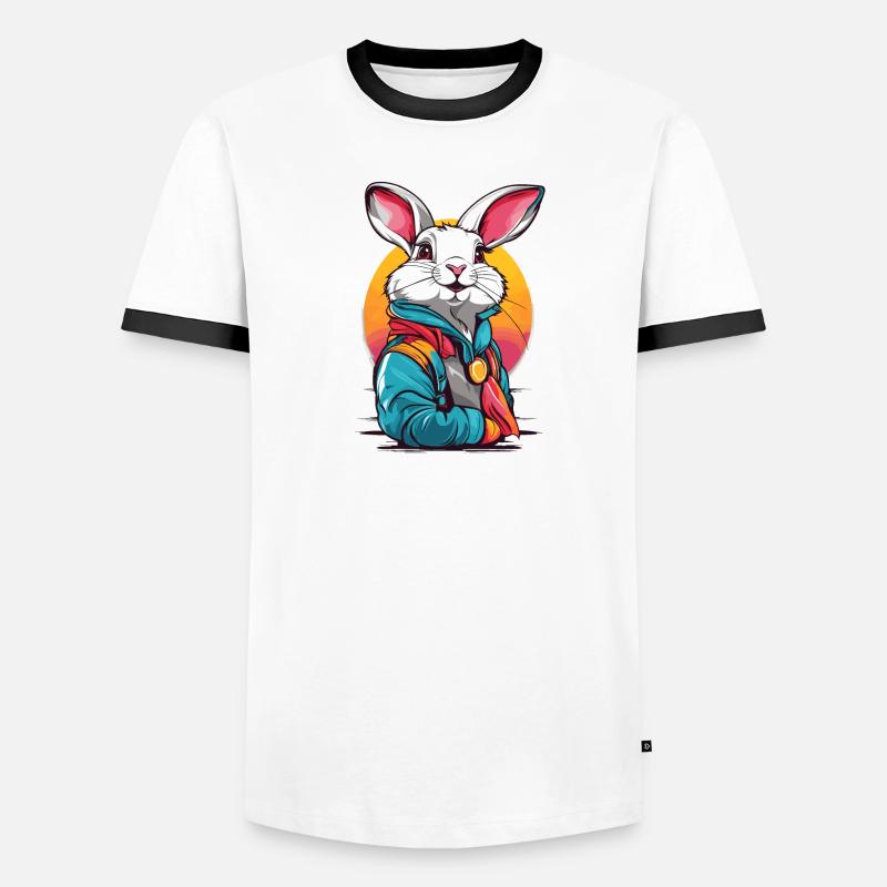 Lapin blanc T-shirt contrasté Homme