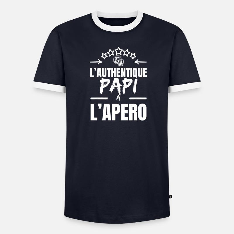 DER AUTHENTISCHE OPA BEIM APERITIF Männer Kontrast-T-Shirt
