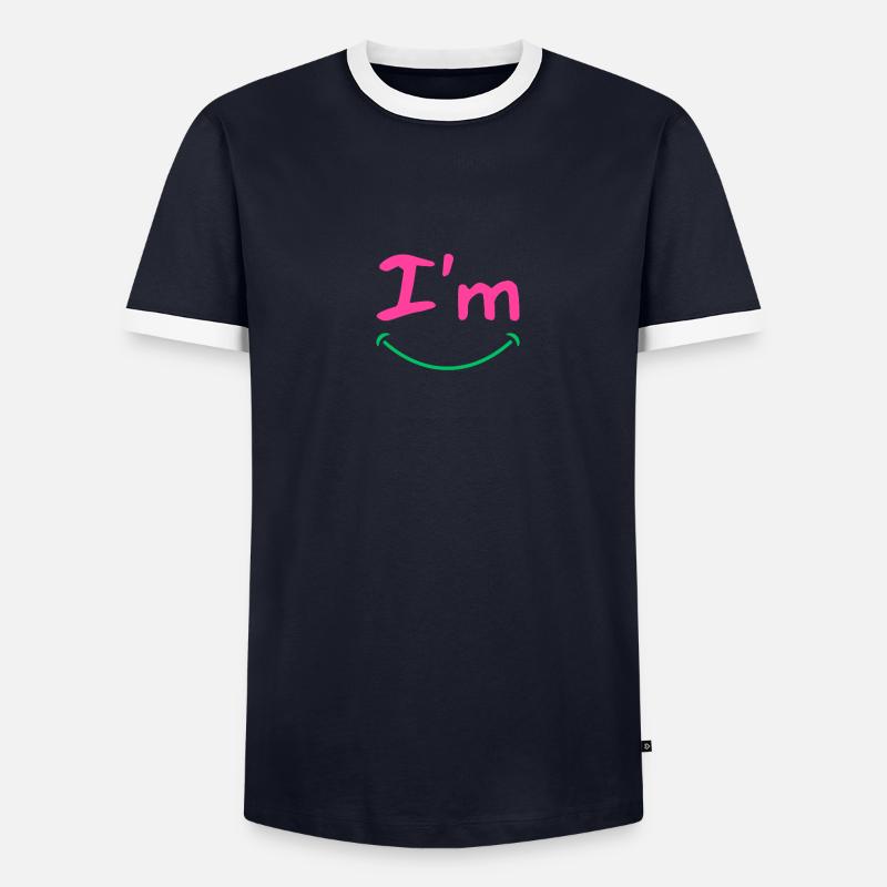 Ich bin 😊 Männer Kontrast-T-Shirt