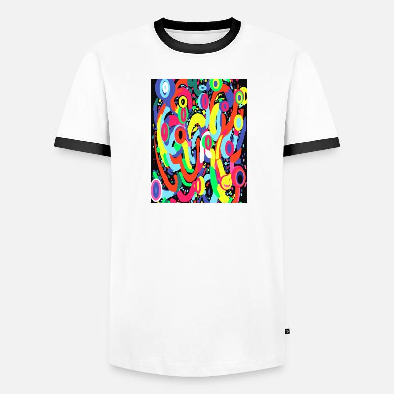 Cyber Neon Pulse : Imprimé multicolore Аbstract T-shirt contrasté Homme