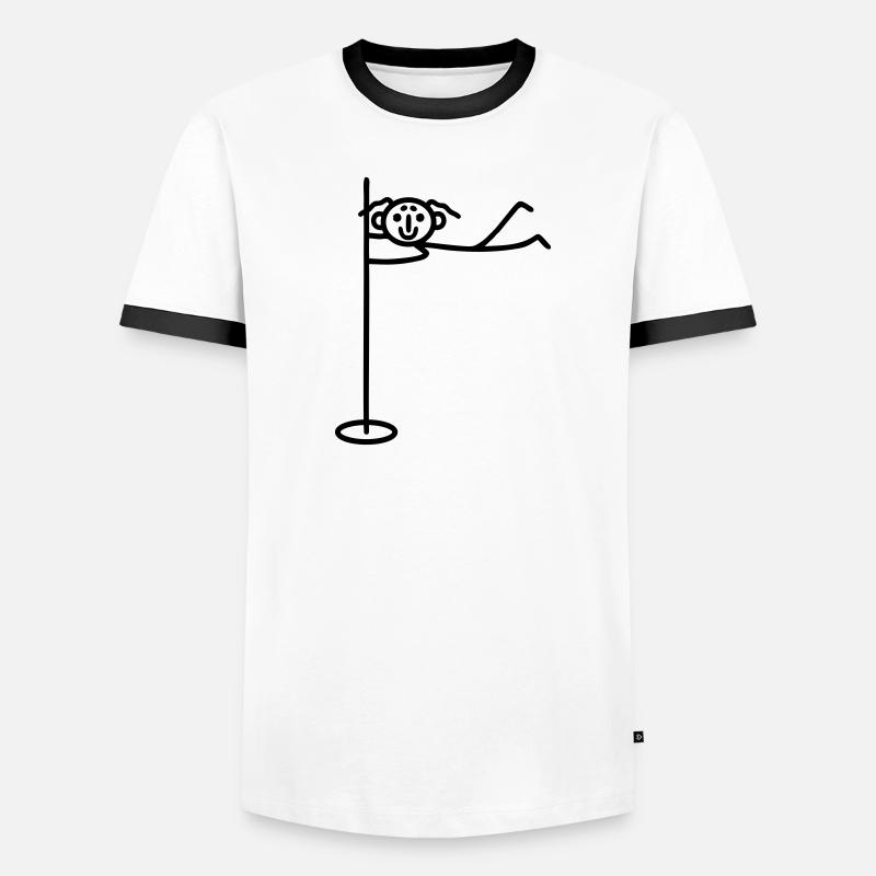 Frau Pole dance Männer Kontrast-T-Shirt