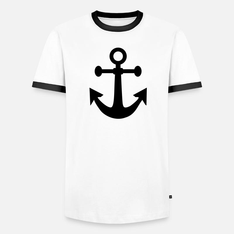 Anker Schiff Seefahrt Männer Kontrast-T-Shirt
