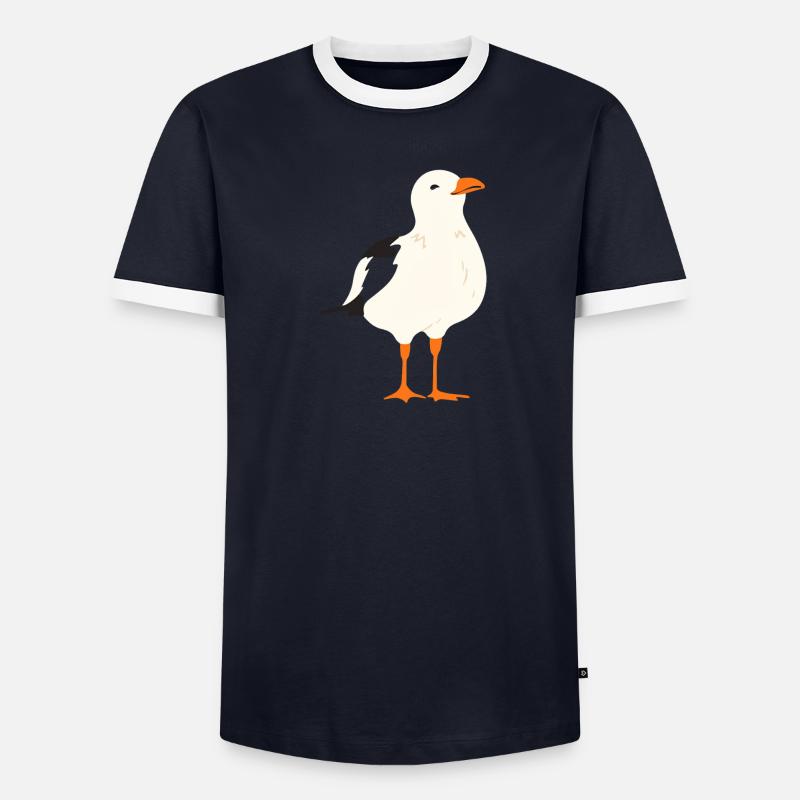 Möwe Männer Kontrast-T-Shirt