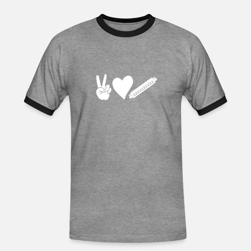 Harmonica Harmonica - Men's Ringer Shirt - heather grey/black
