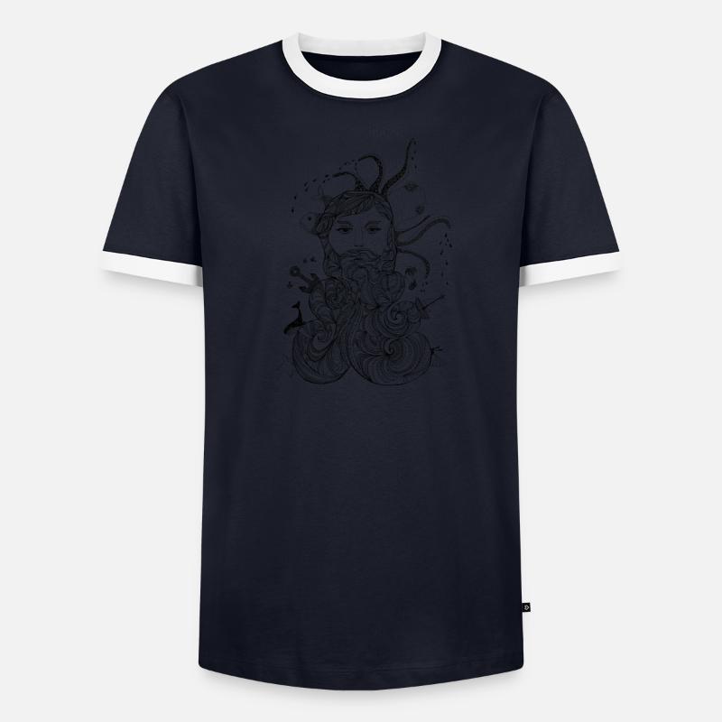 Wassermann Männer Kontrast-T-Shirt
