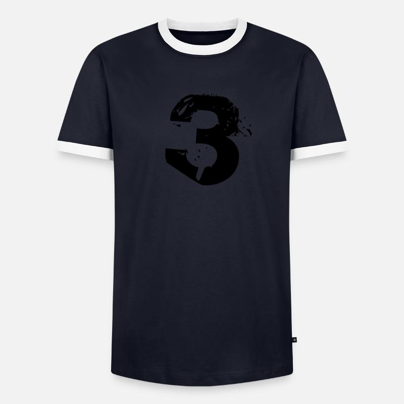 3 Männer Kontrast-T-Shirt