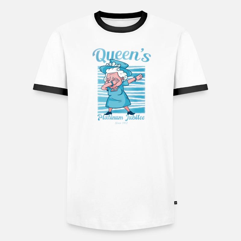 British Queen Dabbing Monarchy Platinum Jubilee Men's Ringer Shirt