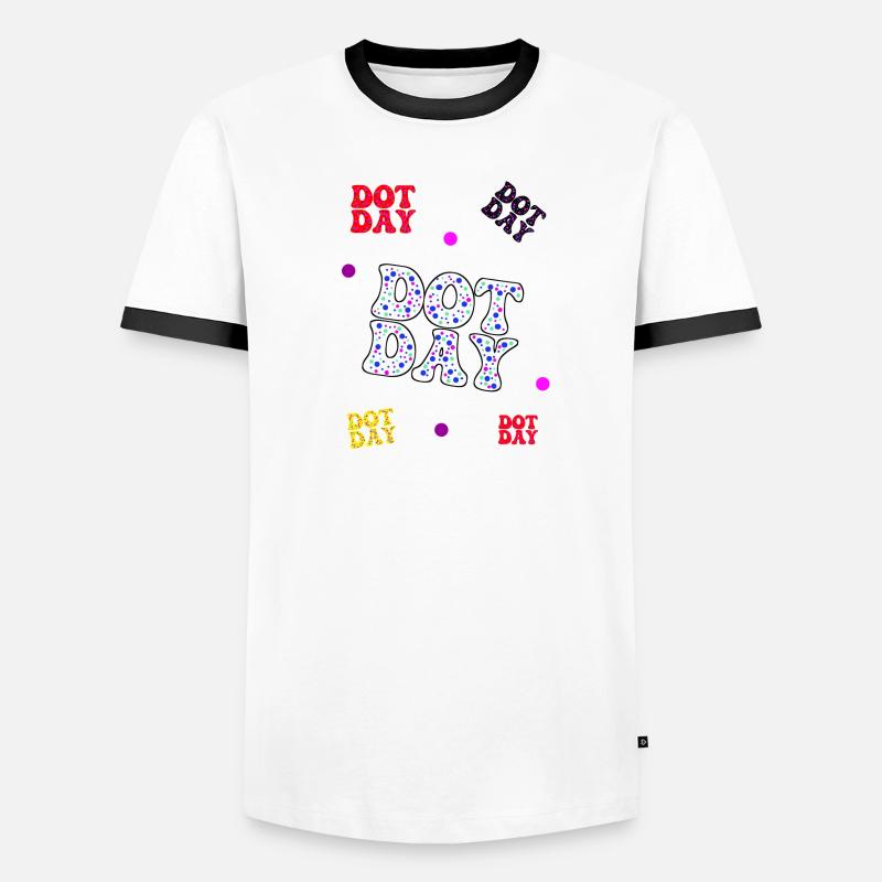 Dotday bunt - Text Pattern Männer Kontrast-T-Shirt