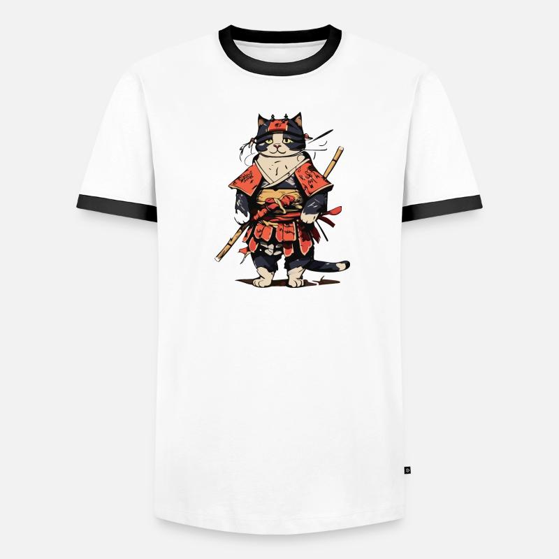 Chat samouraï T-shirt contrasté Homme
