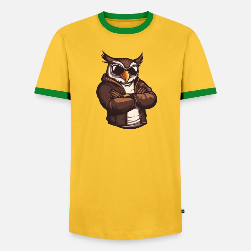 Eule Comic Cool - Männer Kontrast-T-Shirt - undefined