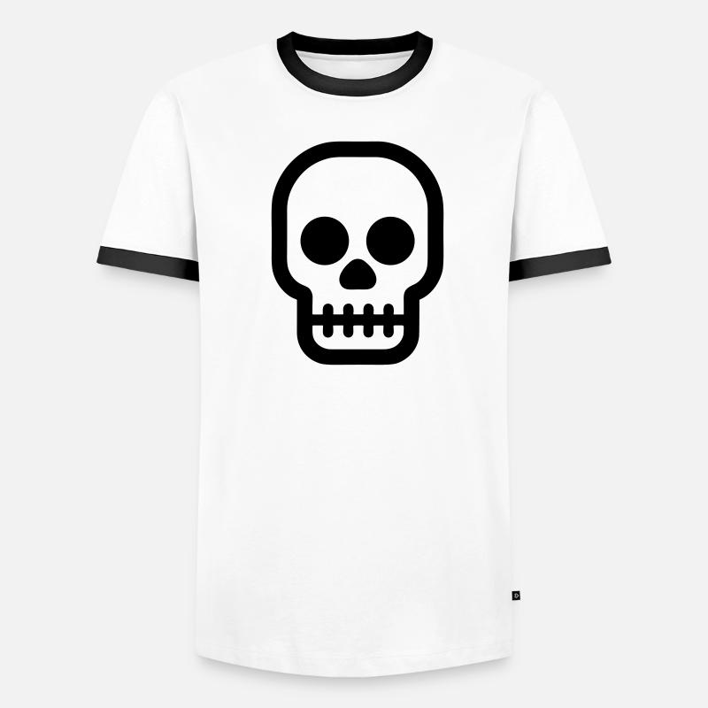 Schädel Männer Kontrast-T-Shirt