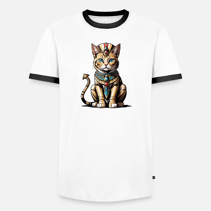 Chat Pharaon Chat Égypte Pyramide Cadeau T-shirt contrasté Homme