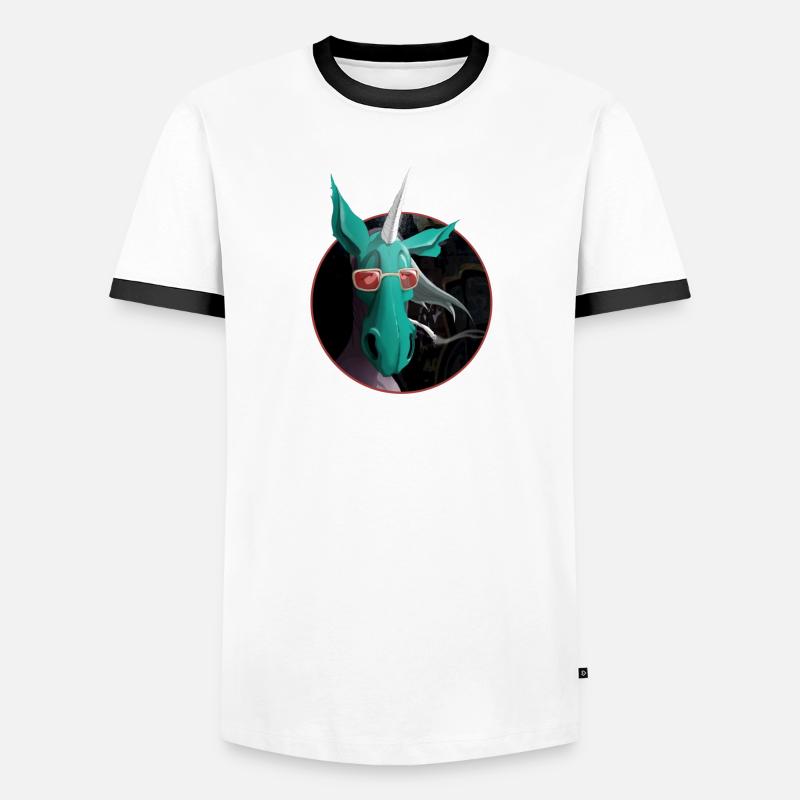 MessedUpUnicorn Button Männer Kontrast-T-Shirt