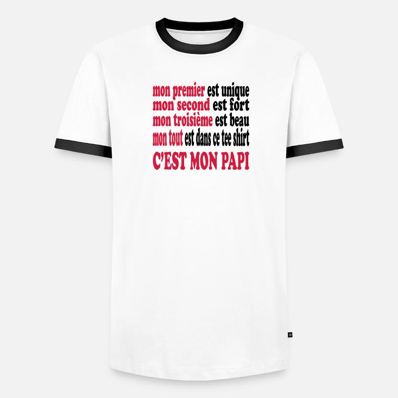 Mon papi est beau T-shirt contrasté Homme