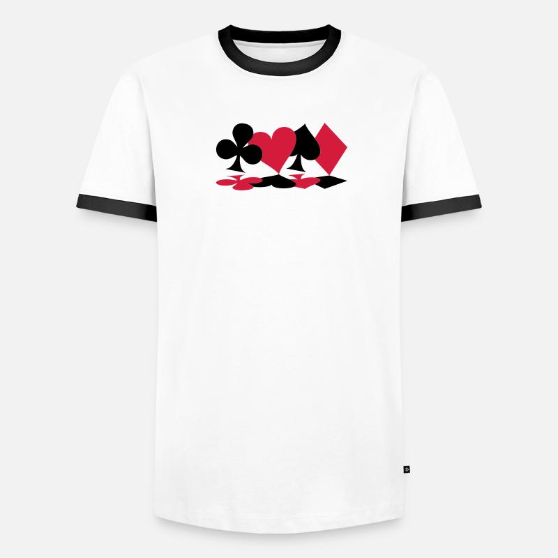 Karten Männer Kontrast-T-Shirt