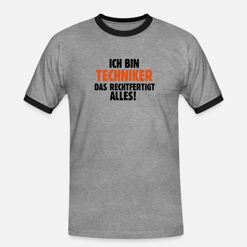 Techniker Technikerbrief Technikerausbildung - Männer Kontrast-T-Shirt - Grau meliert/Schwarz