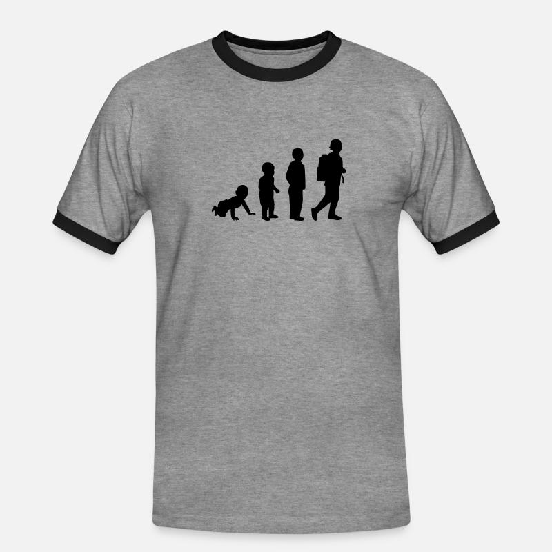 Evolution student - Men's Ringer Shirt - heather grey/black