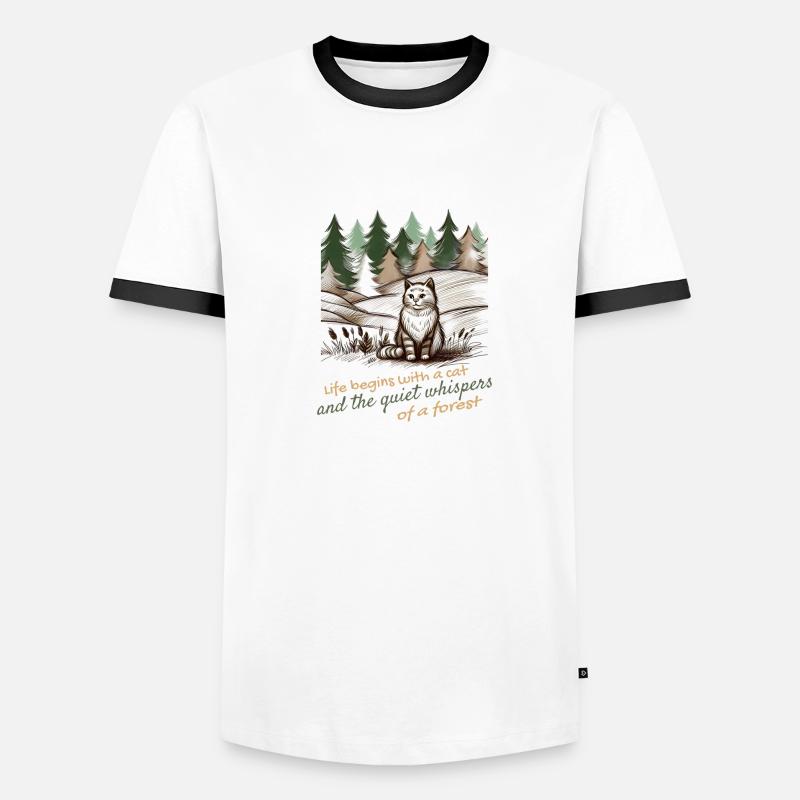 Conception de chat et de forêt - Nature paisible T-shirt contrasté Homme