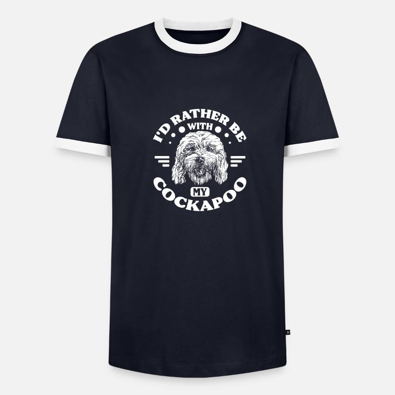Rather be with my cockapoo - Männer Kontrast-T-Shirt - undefined