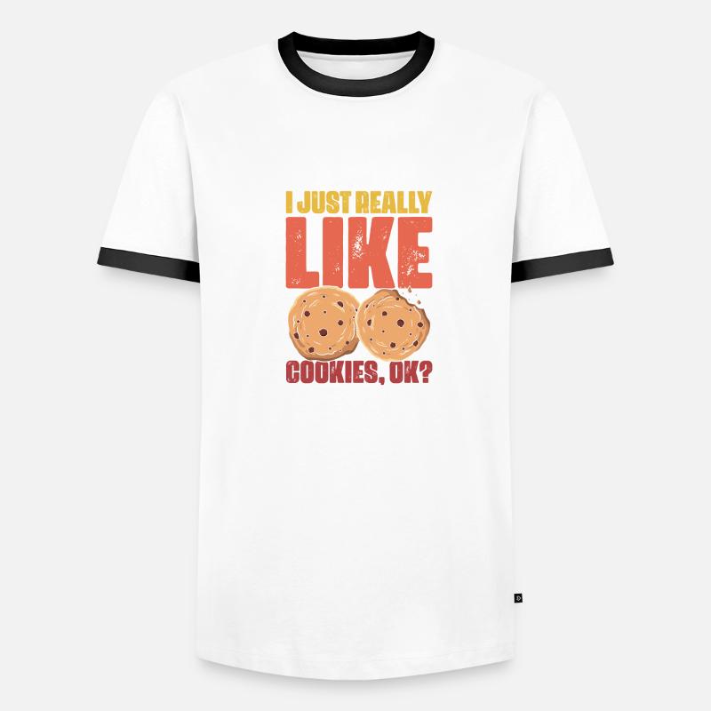 J’aime vraiment les biscuits rétro pour les amateurs de biscuits T-shirt contrasté Homme