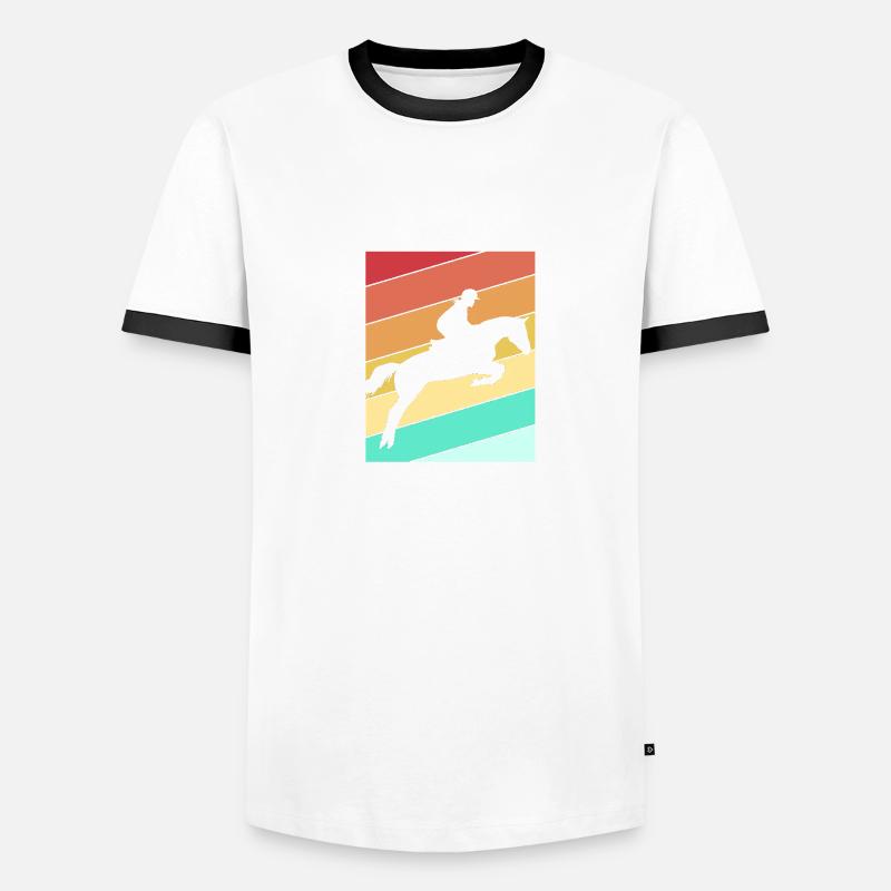Springreiten Springpferd Männer Kontrast-T-Shirt