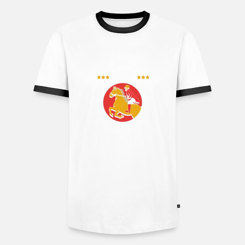 Springreiten Springpferd Männer Kontrast-T-Shirt