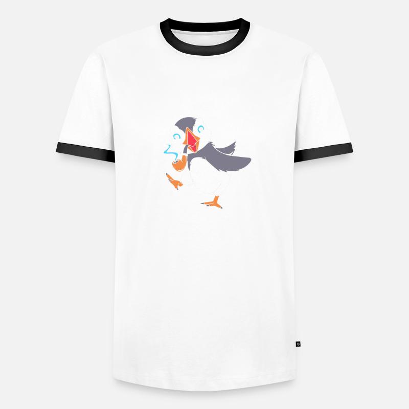 Papageientaucher Puffin Männer Kontrast-T-Shirt