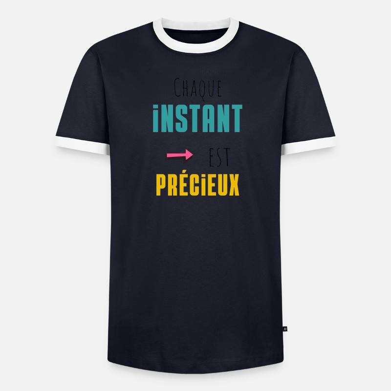 Chaque instant est précieux T-shirt contrasté Homme