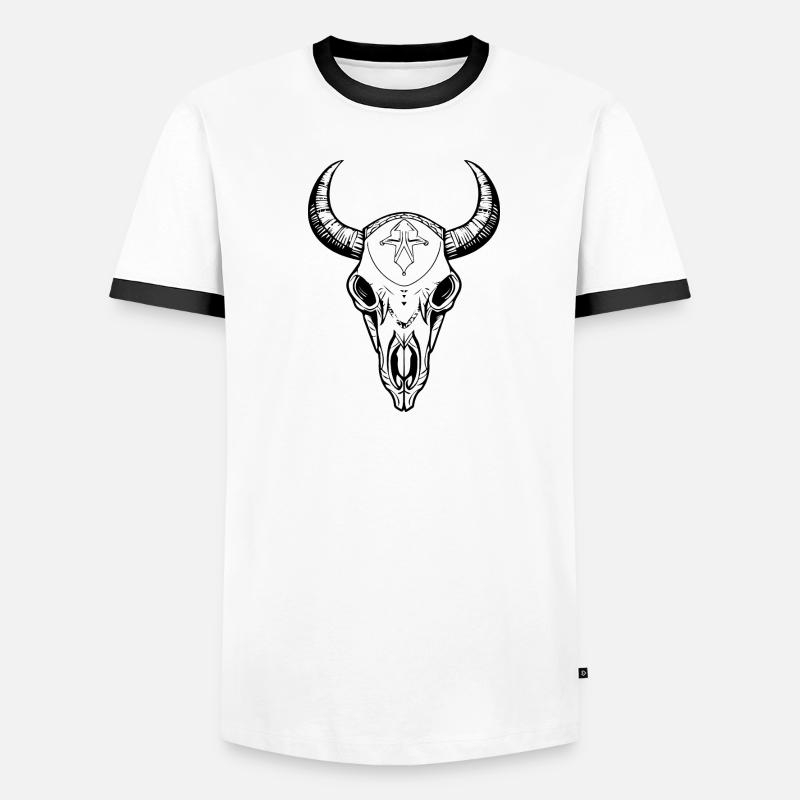 Crâne de vache Boho T-shirt contrasté Homme
