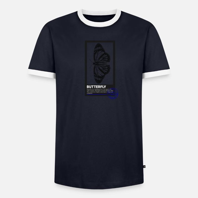 Timbre-poste papillon T-shirt contrasté Homme