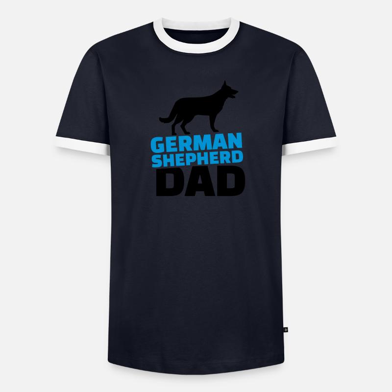 German shepherd Dad T-shirt contrasté Homme