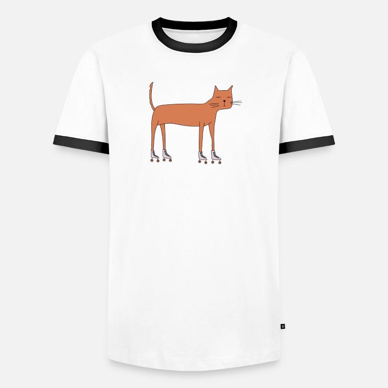 Chat sur roller quad T-shirt contrasté Homme